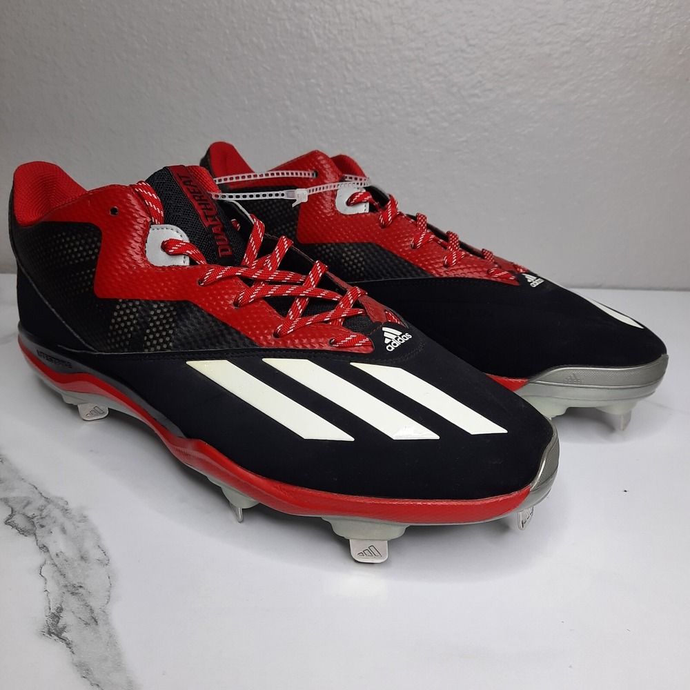 Adidas Litestrike Ironskin Baseball Softball Cleats Men's Size 13.5 Black Red